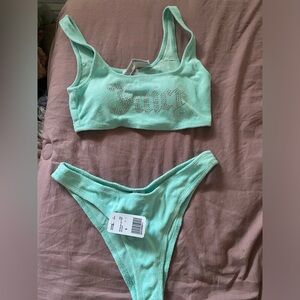 Juicy couture x forever 21 seafoam terry cloth bikini